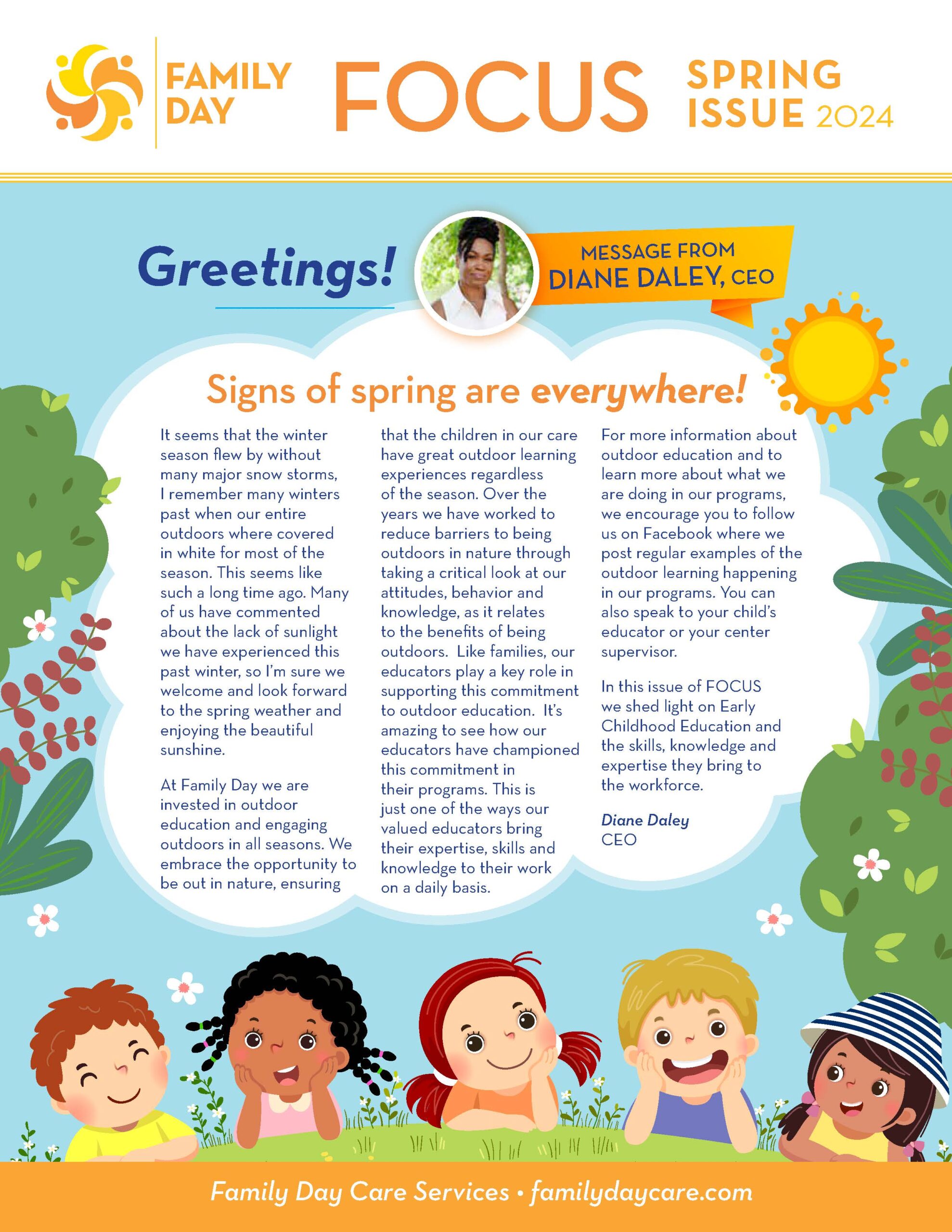 Click here to download a PDF copy of the Spring 2024 issue of Family Day Focus newsletter